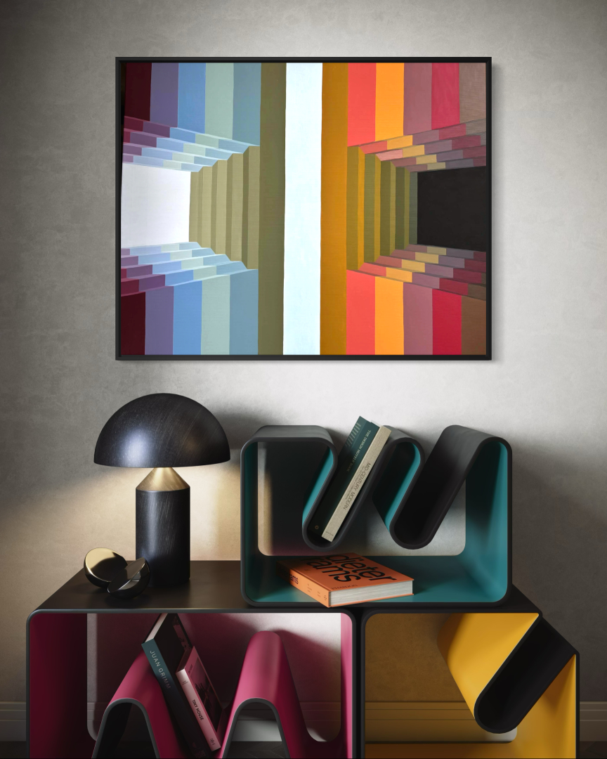 Válaszút, 80x100cm, geometrikus absztrakció, 06